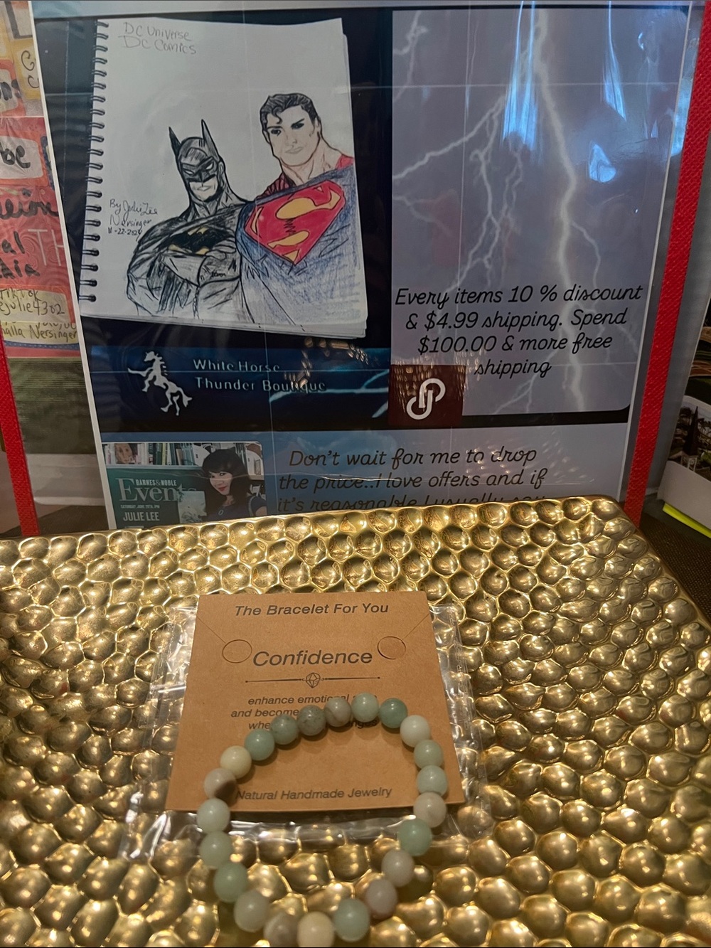 #2525**Confidence Amazonite Beaded Stretch Bracelet - Natural Handmade Jewelry - Picture 4 of 16